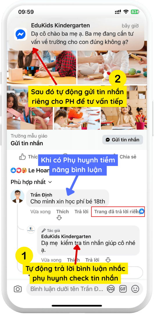 EduChatbot_Tự động inbox